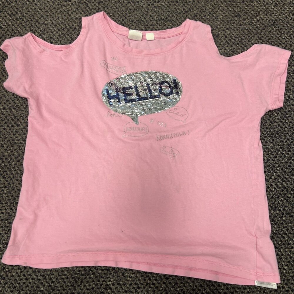 Gap Kids Flip Sequin Hello Hola Shirt